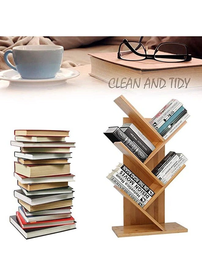 Arabest 5-Shelf Bookshelf Tree Bookcase Wood Bookshelves Storage Rack MDF Tree Book Shelf Display Organizer for Books,Magazines,CDs and Photo Album Holds Up to 5kgs Per Shelf,Beige - Image 4