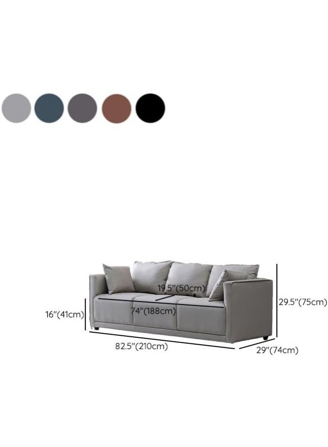 Ripple FURNITURE UAE Homes Modern 3-Seater Sofa, Foam-Filled Cushions, Scratch-Resistant Leather, Beige (Light Grey) - Image 2