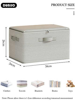 3 Pack Closet Storage Box with Zipper Lid, Dust Proof Attic Fabric Storage Box, Foldable Closet Storage Bins with Durable Handles, Wardrobe Clothes Organizer with Lid, Storage Basket for Seasonal Garment Organizer for Home, Closet, Office - view 4