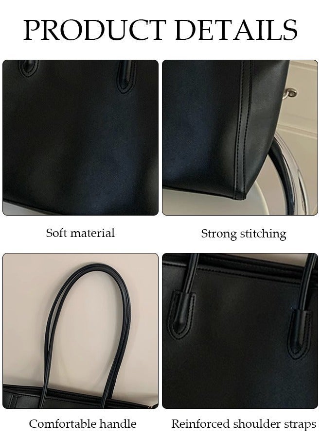 DUNISO Women's Shoulder Tote Bag Faux Leather Handbag for Women Large Capacity Messenger Fashionable Travel Shoulder Bag for Ladies Girls College Students - Image 3