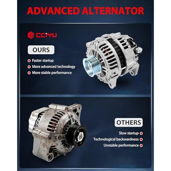 CCIYU New Car Alternator Replacement for/Compatible with 2005-2007 For Nissan Frontier 2005-2007 For Nissan Pathfinder 2005-2007 For Nissan Xterra 11121, AHI0115, LR1110-725 - Image 3