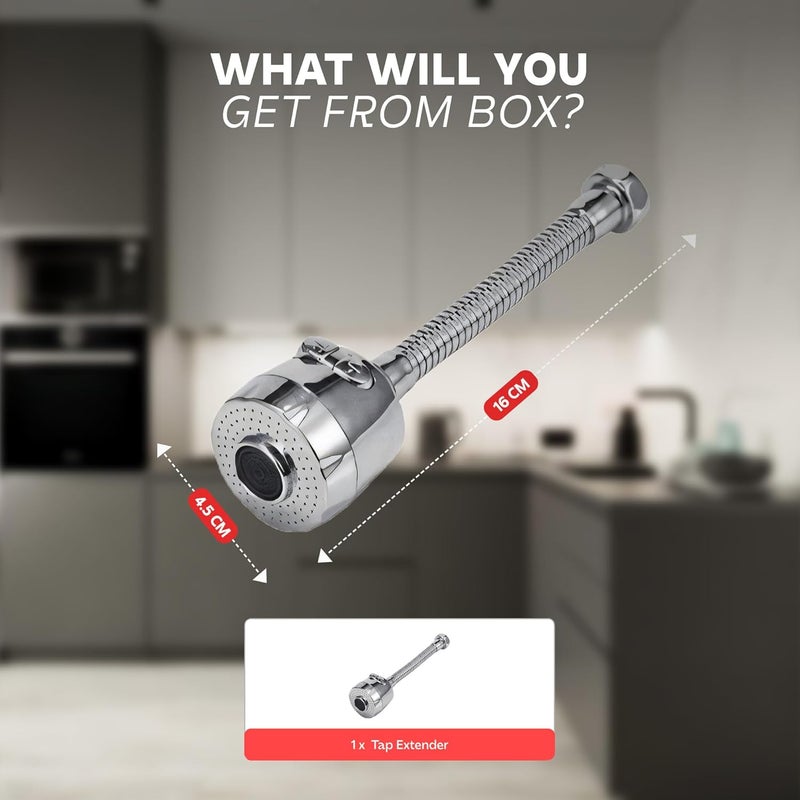 MIORAH Kitchen Tap Extender – 360° Rotating Faucet Extension for Kitchen Sink & Basin | Adjustable Water Flow & Easy Install - Image 2