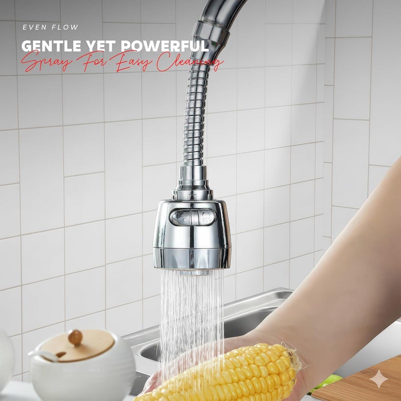 MIORAH Kitchen Tap Extender – 360° Rotating Faucet Extension for Kitchen Sink & Basin | Adjustable Water Flow & Easy Install - Image 3