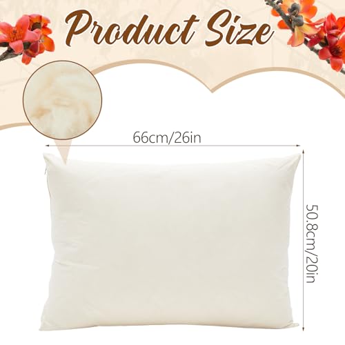 Leinuosen 1 Pack Organic Kapok Pillow 26" x 20" Natural Kapok Fiber Filled Sleeping Pillows with Breathable Cotton Shell, Adjustable Height Soft and Supportive for Comfort Sleeping(Classic) - Image 2