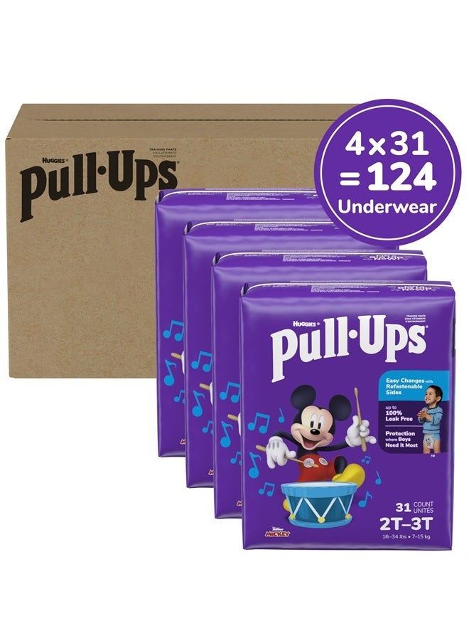 Pull-Ups Boys' Potty Training Pants, 2T-3T (16-34 lbs), 124 Count (4 Packs of 31)  - Image 2