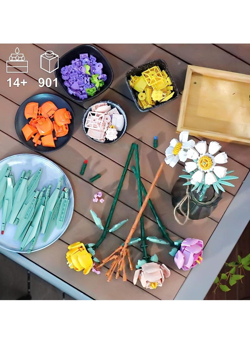 Y&D 10 Ideas Flowers Bouquet Building Set, Plant Display Decor Set for The Home or Office, Creative Gift Adults and Age 14+  - Image 3