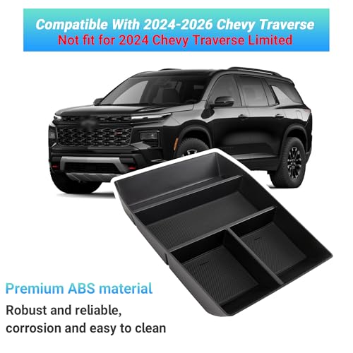 Sinminou Lower Center Console Organizer Tray Compatible with 2024 2025 2026 Chevy Traverse Interior Accessories, Armrest Bottom Tray Storage Box for Cell Phone and Vehicle Key - Image 2