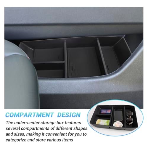 Sinminou Lower Center Console Organizer Tray Compatible with 2024 2025 2026 Chevy Traverse Interior Accessories, Armrest Bottom Tray Storage Box for Cell Phone and Vehicle Key - Image 4