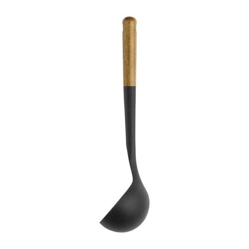 STAUB Soup Ladle, Perfect for Serving Hot Soup, Portion Batter for Pancakes, and Sauce Pasta, Durable BPA-Free Matte Black Silicone, Acacia Wood Handles, Safe for Nonstick Cooking Surfaces - Image 5