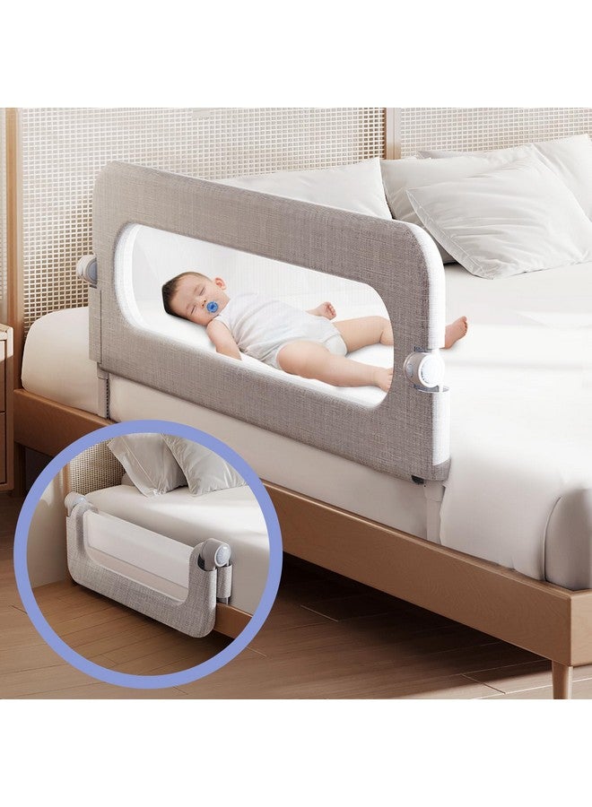 YYAMEA Baby Bed Rails Guard for Toddlers - 32" Toddler Bed Rail for Queen Full King Twin Crib Bunk Size Bed Adjustable Heights & Foldable Portable Bedrail Extra Tall Child Safety Side Railing Guards for Kids - Image 1