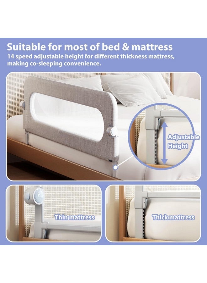 YYAMEA Baby Bed Rails Guard for Toddlers - 32" Toddler Bed Rail for Queen Full King Twin Crib Bunk Size Bed Adjustable Heights & Foldable Portable Bedrail Extra Tall Child Safety Side Railing Guards for Kids - Image 4