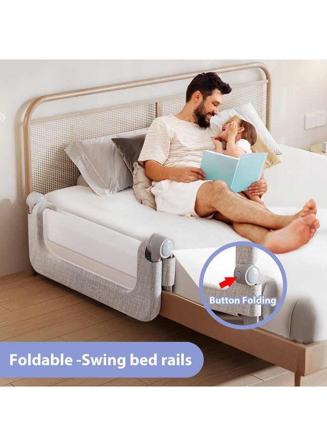 YYAMEA Baby Bed Rails Guard for Toddlers - 32" Toddler Bed Rail for Queen Full King Twin Crib Bunk Size Bed Adjustable Heights & Foldable Portable Bedrail Extra Tall Child Safety Side Railing Guards for Kids - Image 3