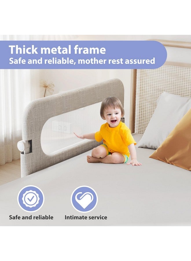 YYAMEA Baby Bed Rails Guard for Toddlers - 32" Toddler Bed Rail for Queen Full King Twin Crib Bunk Size Bed Adjustable Heights & Foldable Portable Bedrail Extra Tall Child Safety Side Railing Guards for Kids - Image 5