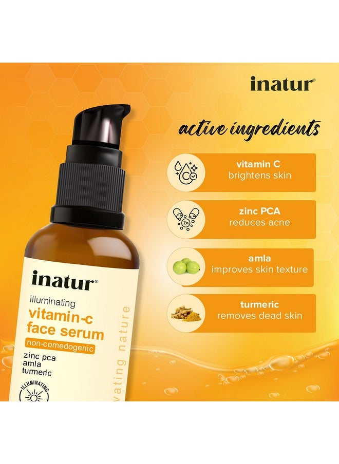 INATUR Vitamin-C Face Serum| Skin Brightening, Glowing & Radiant Skin| With Hyaluronic Acid, Amla Extract, Gotukola, Lemon Oil| For All Skin Type| 30Ml  - Image 3