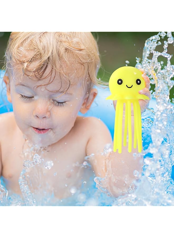 Excefore Octopus Bath Toy Novelty Rubber Smile Octopus Splash Balls Summer Cute Floating Kids Bath Toys For Kids Pool Toy Gift Bag Fillers(4Pcs) - Image 5