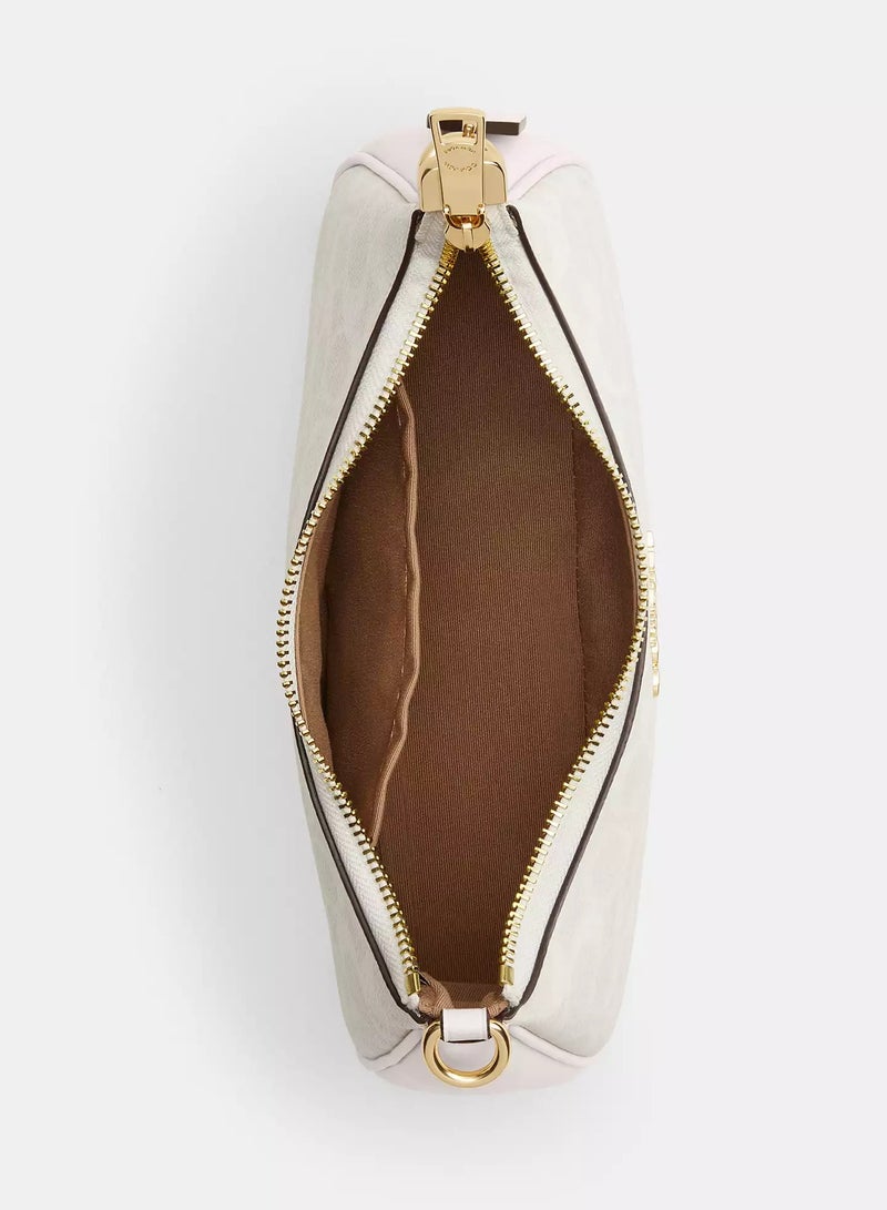 coachoutlet Coach Teri Women's Shoulder Bag In Signature Canvas, Women's Hand Bag, Women's Hobo Bag, Women's Tote Bag, Women's Travel Bag, White- 24cm  - Image 5