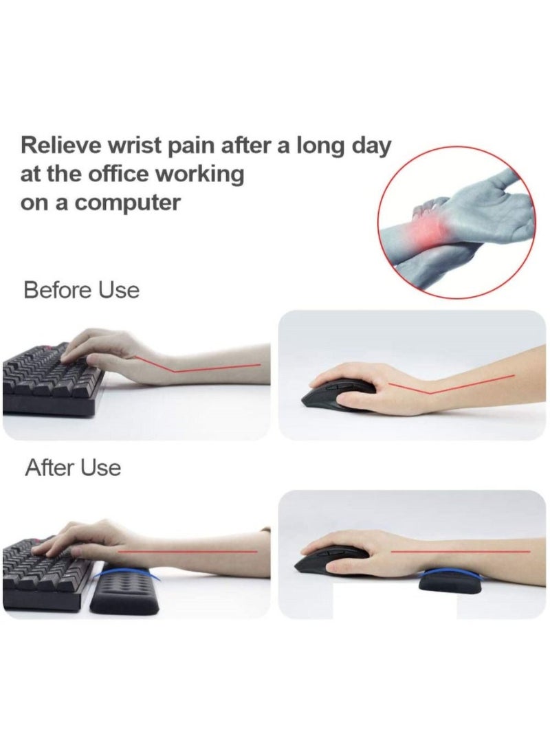 CLOUDFOUR Memory Foam Keyboard & Mouse Wrist Rest Pad, Ergonomic Keyboard Wrist Rest, Wrist Support Pad, Keyboard Support, Pain Relief Easy Typing for Desktop Computer, Home, Office & Laptop (Black.) - Image 2