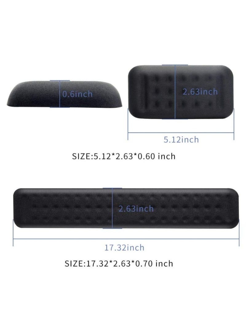 CLOUDFOUR Memory Foam Keyboard & Mouse Wrist Rest Pad, Ergonomic Keyboard Wrist Rest, Wrist Support Pad, Keyboard Support, Pain Relief Easy Typing for Desktop Computer, Home, Office & Laptop (Black.) - Image 3