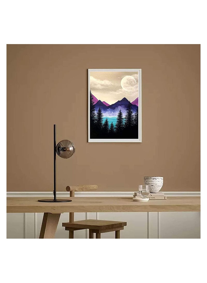 سيوسي أطقم طلاء ماسية خماسية الأبعاد للأطفال والكبار ، مثقاب كامل لأعمال فنية ماسية مستديرة للمبتدئين ، طلاء بالماس لهدايا الأعياد ، ديكور جدران المنزل ، 12 × 16 بوصة (ماونتن فالي مون) - Image 5