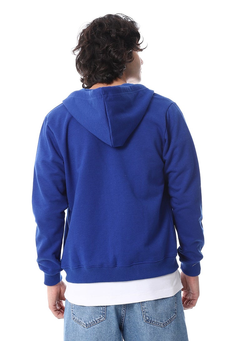 Andora Zipper Closure Hooded Fleeced Sweatshirt_Royal Blue - Image 3