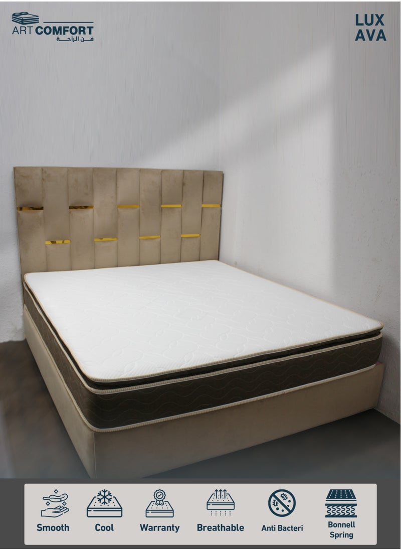 Art Comfort - LUXAVA Hotel Mattress | King Size - Reinforced Bonnell Spring with luxurious hotel design, 27 cm thick, insulated felt layer, 4 layers of high-density foam, medium firmness, available in all sizes - Image 1