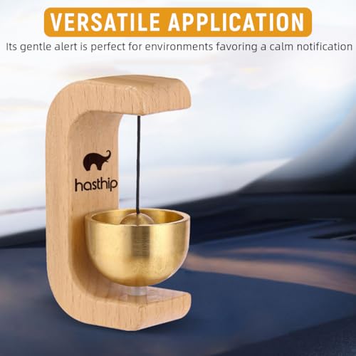 HASTHIP® Beech Wooden Door Chime with Brass Bell, Dopamine Door Bell for Home, Self-Adhesive Magnetic Doorbell, Serene Acoustic for Home & Shop, Shopkeepers Door Chime, Ideal Housewarming Gift - Image 5