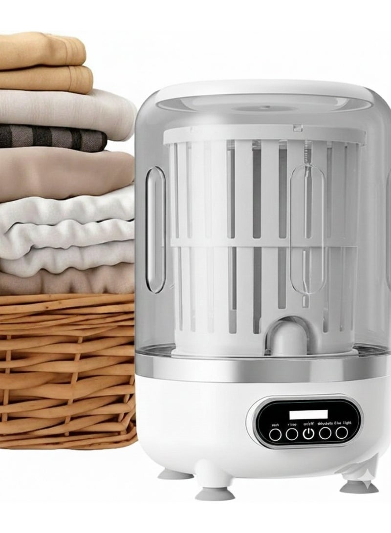 3 in 1 Portable Mini Washing Machine 3L with Digital Display, Simulated Hand Washing Spring, Hidden Bottom Drainage for Baby Clothes, Underwear, Socks - Image 1