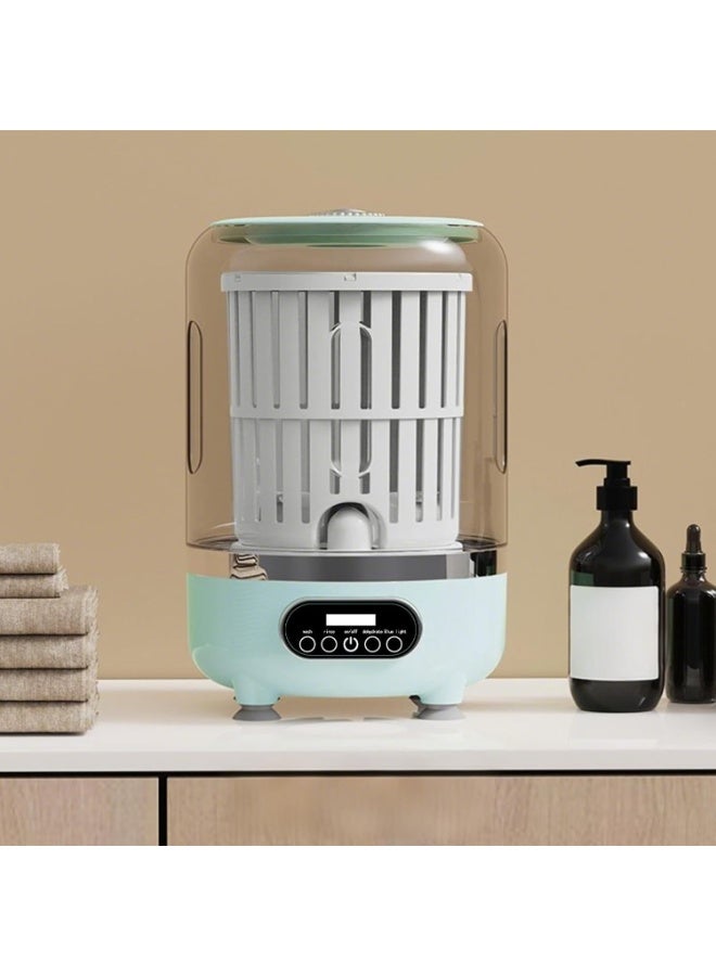 3 in 1 Portable Mini Washing Machine 3L with Digital Display, Simulated Hand Washing Spring, Hidden Bottom Drainage for Baby Clothes, Underwear, Socks - Image 2