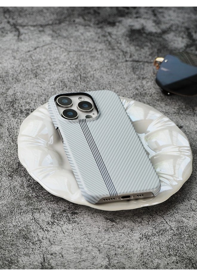 ShebSheb - Fine White Striped iphone Case for iPhone 15 Pro Max - Image 1