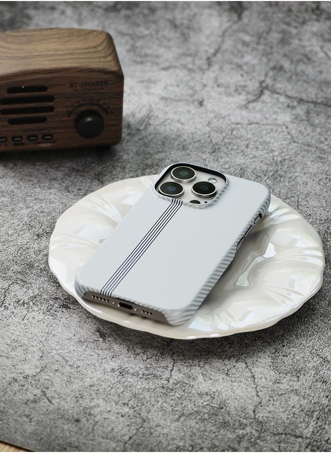 ShebSheb - Fine White Striped iphone Case for iPhone 15 Pro Max - Image 1