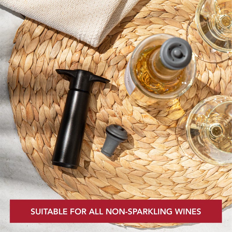 Vacu Vin Vacu Vin Wine Saver Pump Black with Vacuum Wine Stopper - Keep Your Wine Fresh for up to 10 Days - 1 Pump 8 Stoppers - Reusable - Made in the Netherlands  - Image 5