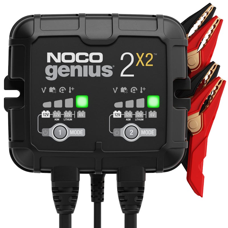 شاحن البطارية الذكي NOCO GENIUS2X2 4A 2Bank 6V12V مع حماية من الشحن الزائد وتعويض درجة الحرارة
