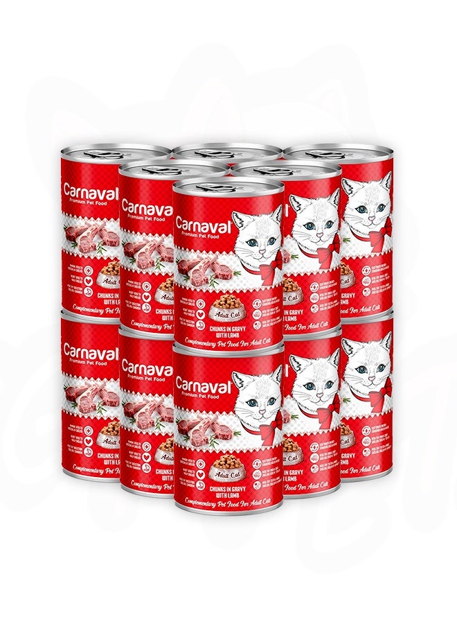CARNAVAL Premium Adult Lamb in Gravy Wet Cat Food - 400GM (Pack Of 12) - Image 1