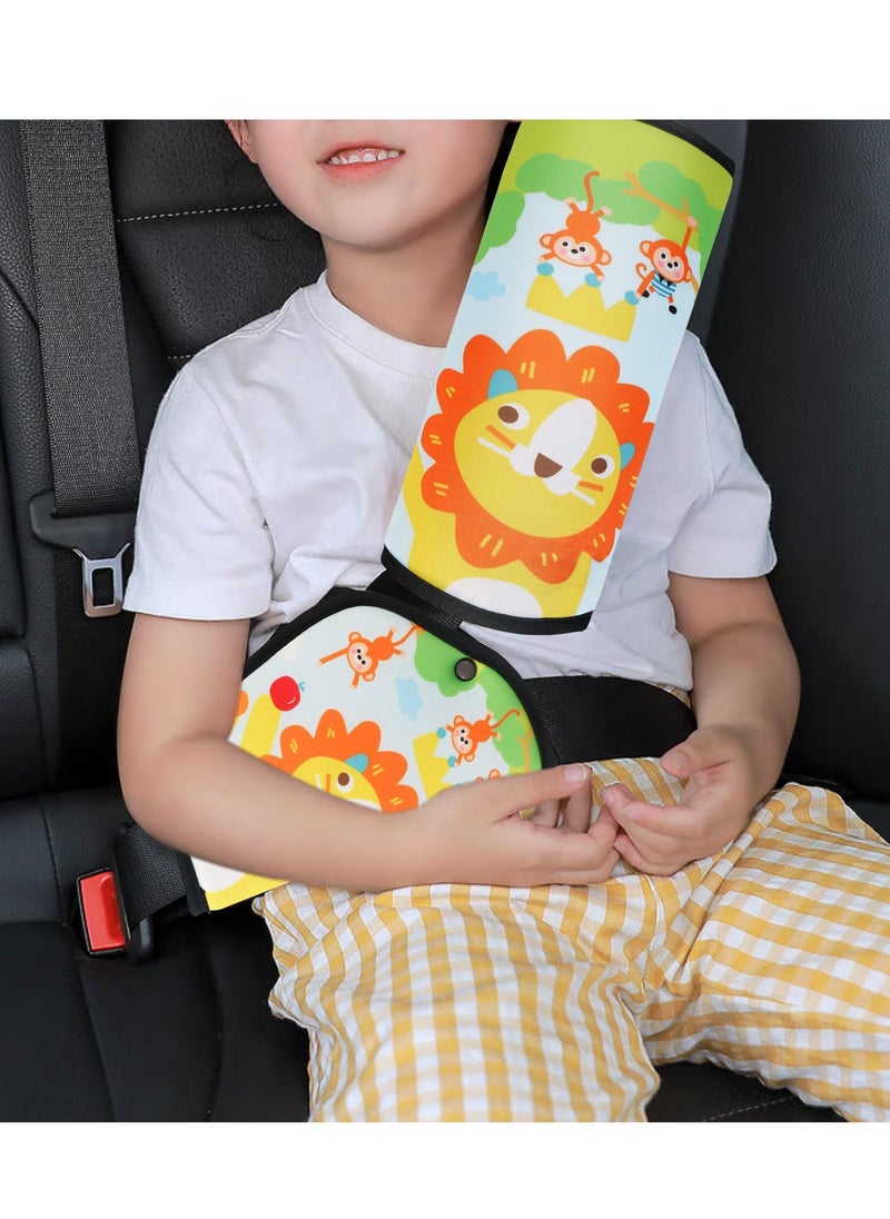 Generic Kids Seat Belt Cover Set with Pillow and Adjuster for Car Safety, 2 Pcs Soft Seatbelt Strap Covers for Comfortable Travel  - Image 2