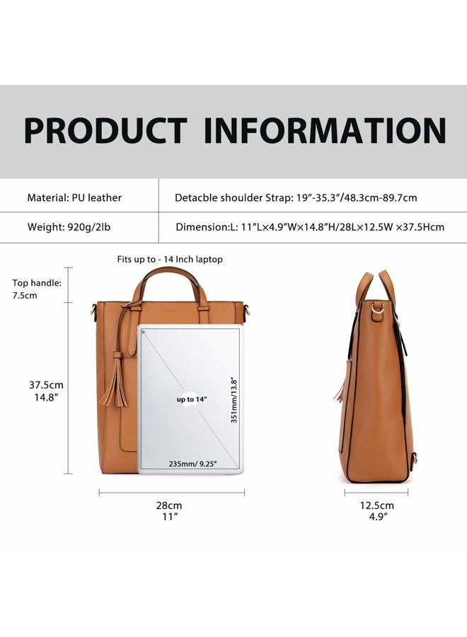 ECOSUSI Tote Bag Convertible Backpack for Women Vegan Leather Handbag Multifuction Shoulder Bag - Image 3