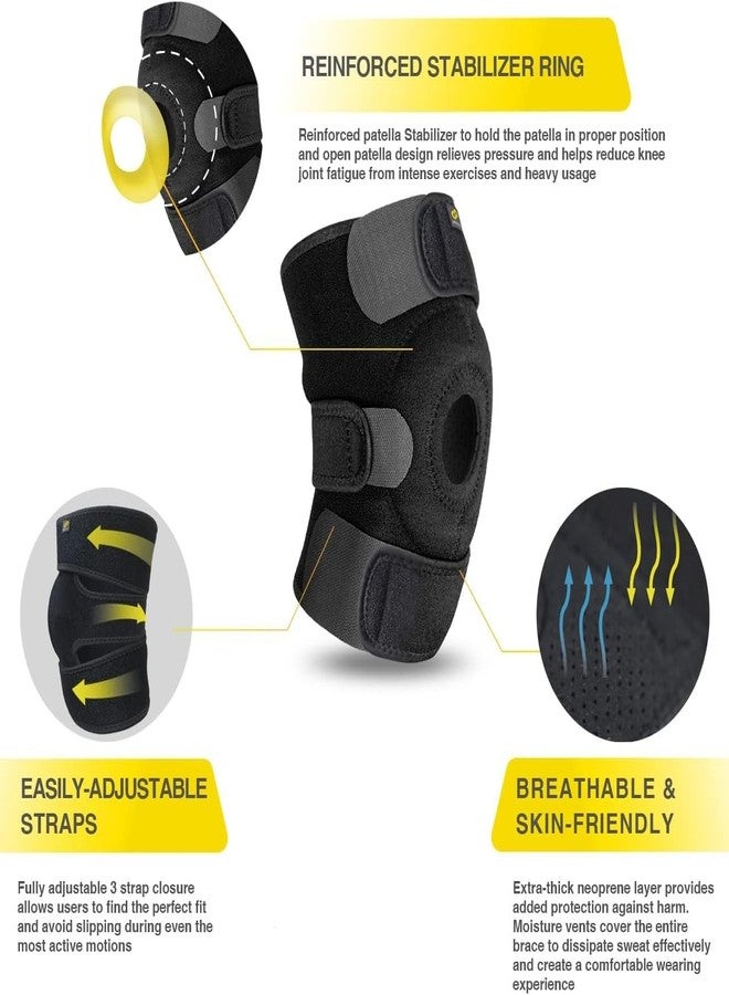 Cetaplast Knee Support Brace for Men Women, Adjustable Compression Sleeve Wrap Patellar Pad Tendon - Arthritis Pain, meniscus tear, Injury Recovery, Running, Workout - Image 2