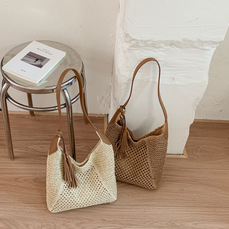 Fashion Hollow Woven Straw Tote Bag - Image 2