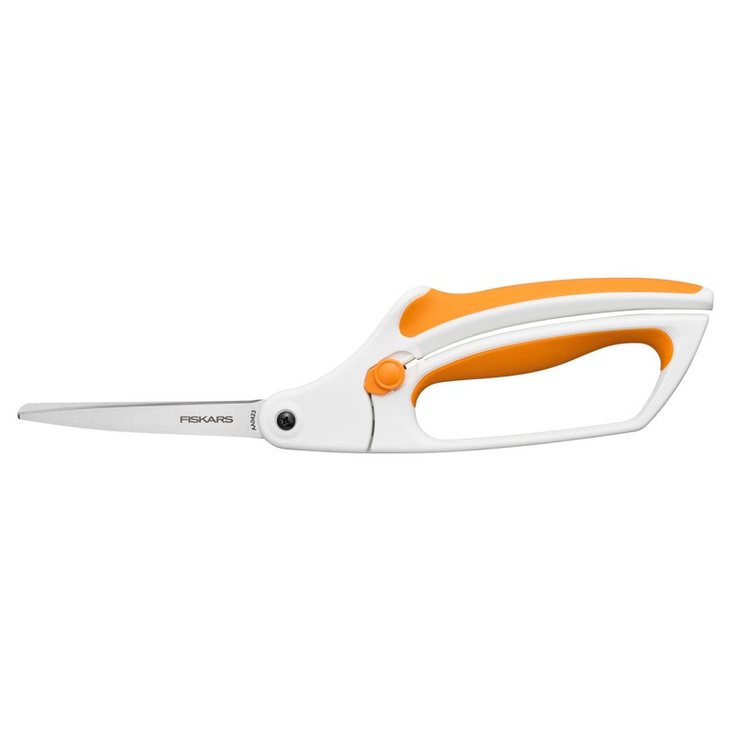 Fiskars Easy Action Scissors No 8 SpringAssisted SoftGrip Bent Handle Reduces Hand Fatigue Precision Stainless Steel Blades for Clean Tabletop Cutting Ambidextrous Design Stainless Steel - Image 2