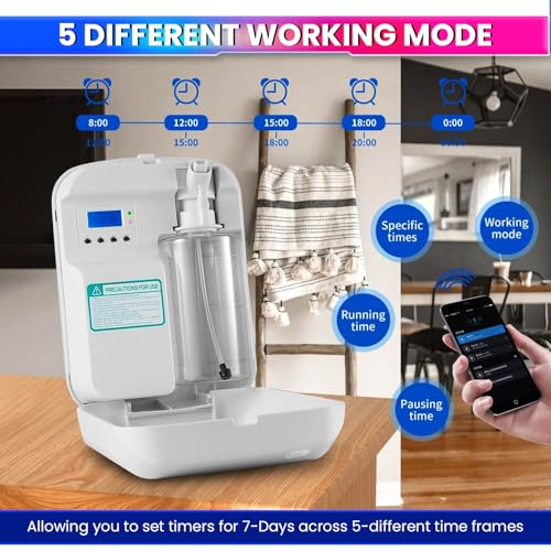 amiciSmart Bluetooth Aroma Diffuser, Waterless Essential Oil Diffuser with Cold Air Diffusion Technology | 400ml Capacity | Programmable Timer Schedule - Image 5