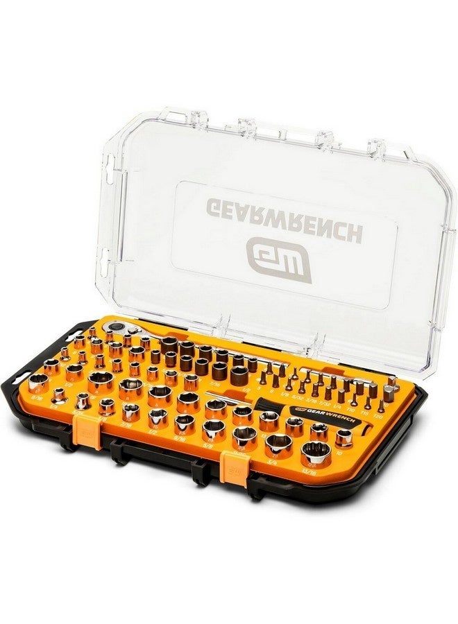 GearWrench 75-Piece 72-Tooth 6-Point SAE/Metric Mechanics Hand Tool Set Multicolour 5.08 x 37.34 x 25.15 cm GW38CBMTS75 - Image 2