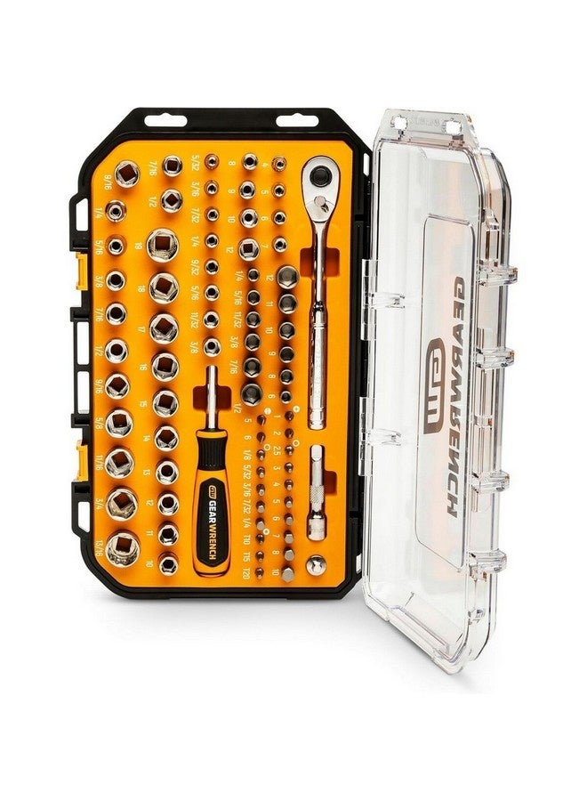 GearWrench 75-Piece 72-Tooth 6-Point SAE/Metric Mechanics Hand Tool Set Multicolour 5.08 x 37.34 x 25.15 cm GW38CBMTS75 - Image 3