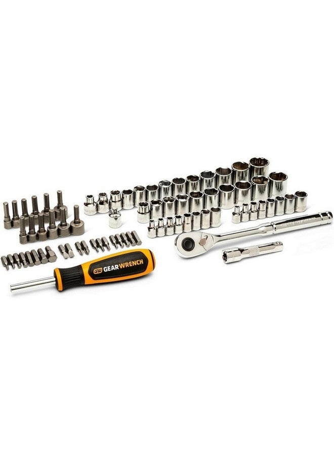 GearWrench 75-Piece 72-Tooth 6-Point SAE/Metric Mechanics Hand Tool Set Multicolour 5.08 x 37.34 x 25.15 cm GW38CBMTS75 - Image 4