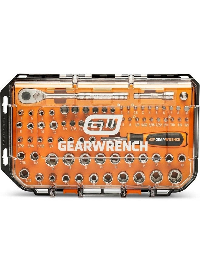 GearWrench 75-Piece 72-Tooth 6-Point SAE/Metric Mechanics Hand Tool Set Multicolour 5.08 x 37.34 x 25.15 cm GW38CBMTS75 - Image 1