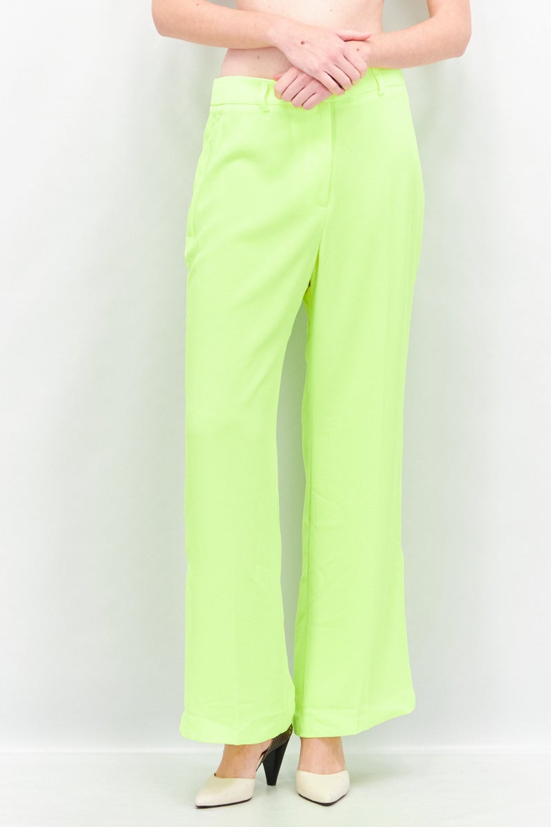 RIVER ISLAND Women Petite Wide Leg Plain Palazo Pants, Bright Yellow - Image 1