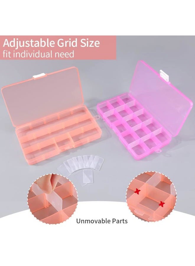Opret Jewelry Organizer(4 pack), Plastic Jewelry Box(15 grids) with Movable Dividers Earring Storage Containers - Image 4