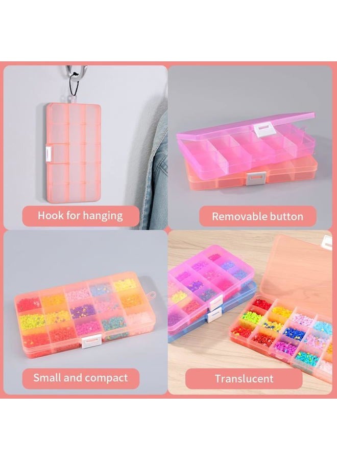 Opret Jewelry Organizer(4 pack), Plastic Jewelry Box(15 grids) with Movable Dividers Earring Storage Containers - Image 5