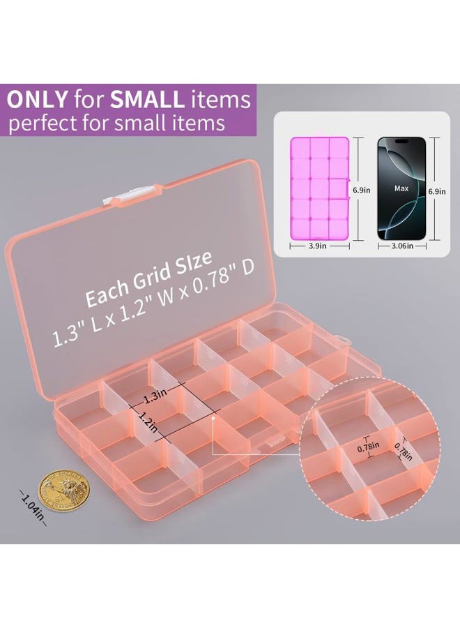 Opret Jewelry Organizer(4 pack), Plastic Jewelry Box(15 grids) with Movable Dividers Earring Storage Containers - Image 3