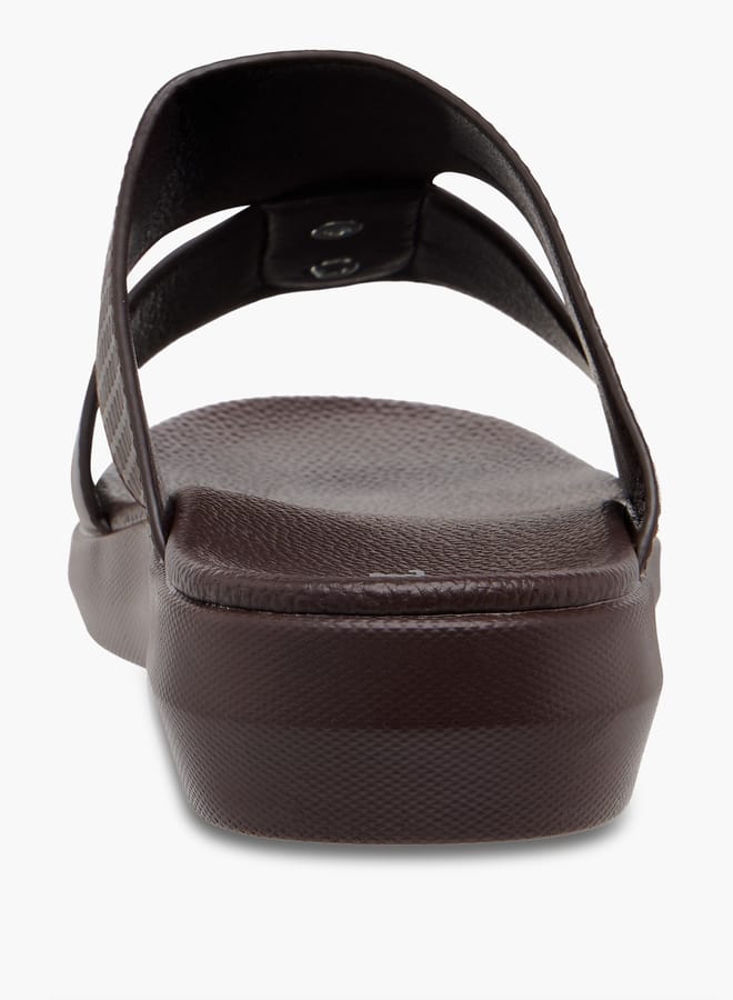LBL by Shoexpress Men's Textured Slip-On Sandals with Metallic Detail Ramadan Collection - Image 3