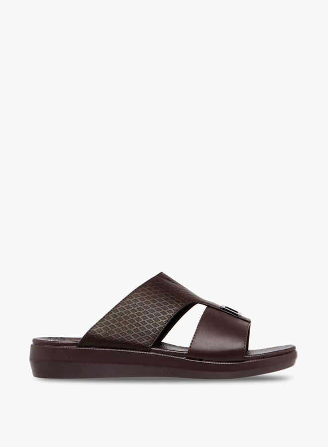 LBL by Shoexpress Men's Textured Slip-On Sandals with Metallic Detail Ramadan Collection - Image 1