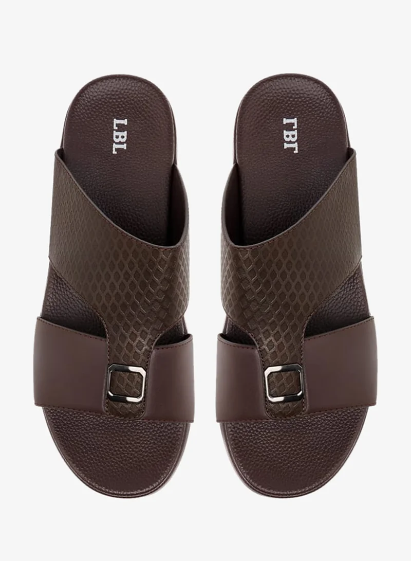 LBL by Shoexpress Men's Textured Slip-On Sandals with Metallic Detail Ramadan Collection